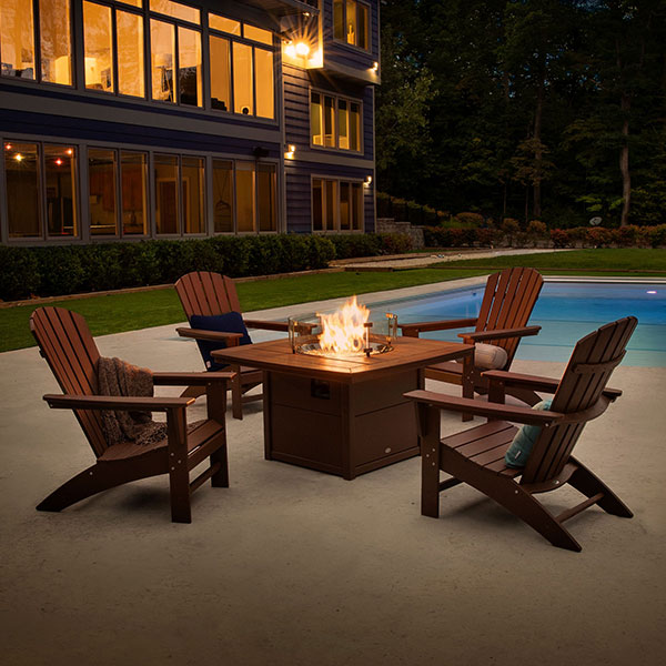 Polywood Fire Pit Table with Deep Seating Mountain Home Center