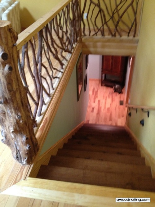 Rustic Stair Railing Mountain Laurel Railing