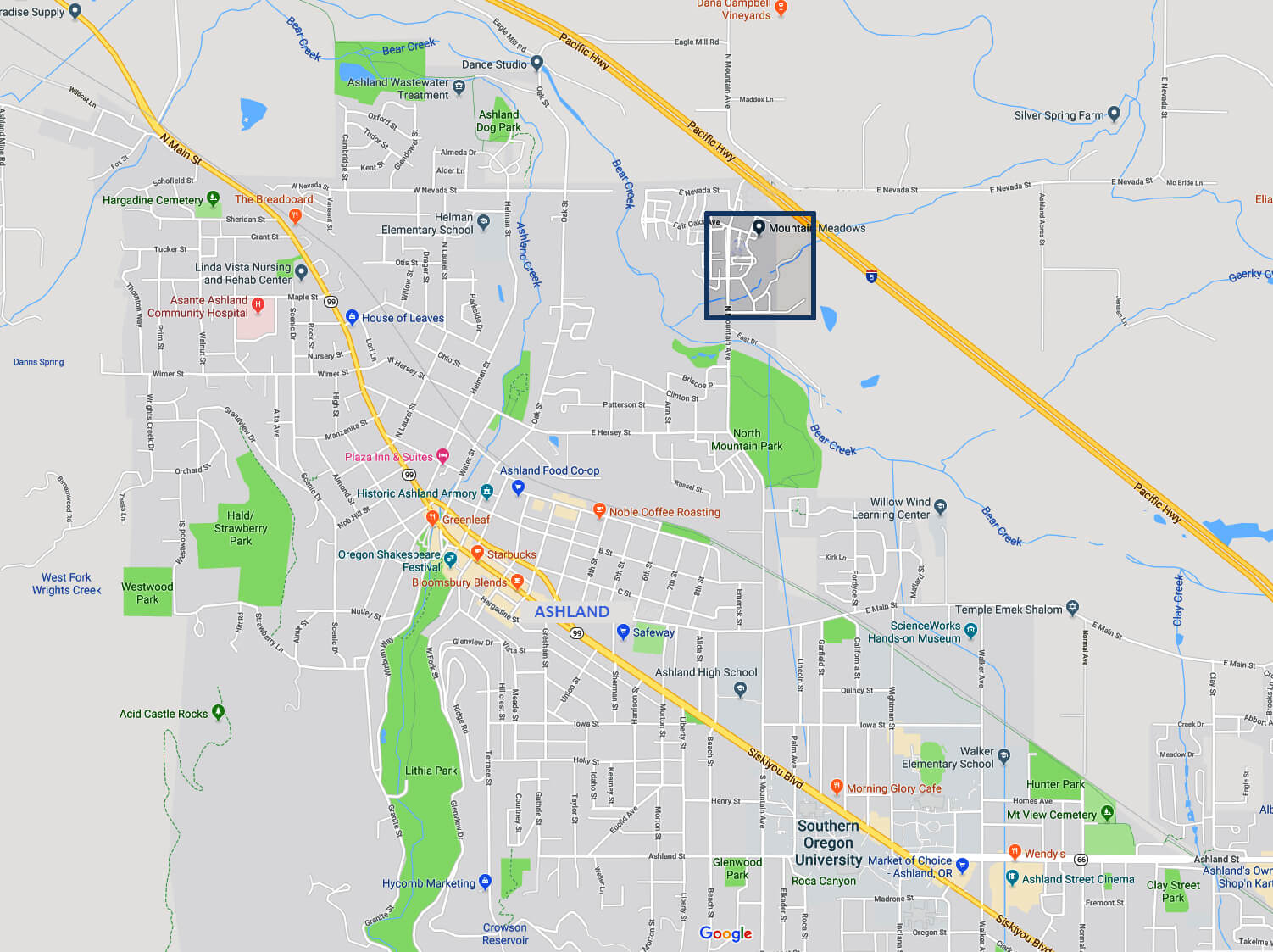 Location Mountain Meadows Community