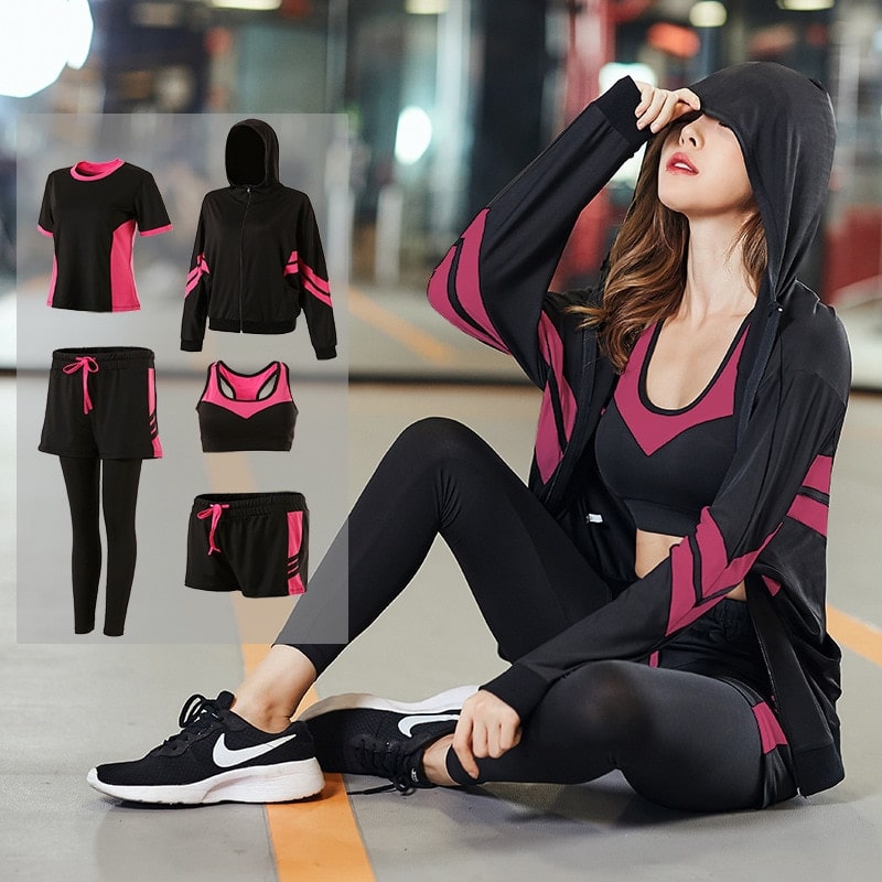 Women Gym 5 Piece Set Mountainotes LCC Outdoors and Fitness