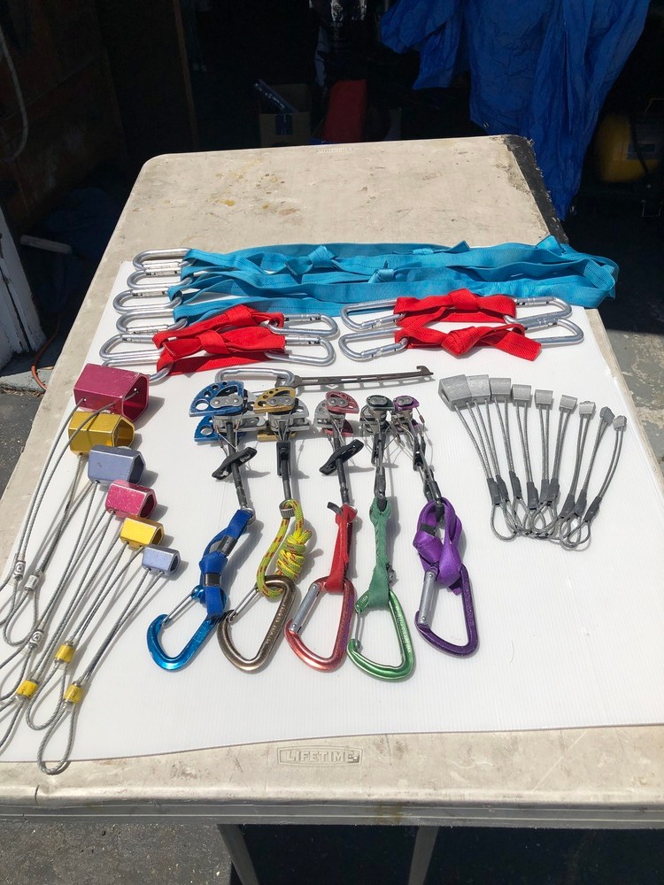 lots of climbing gear for sale trad rack, nut sets, harnesses