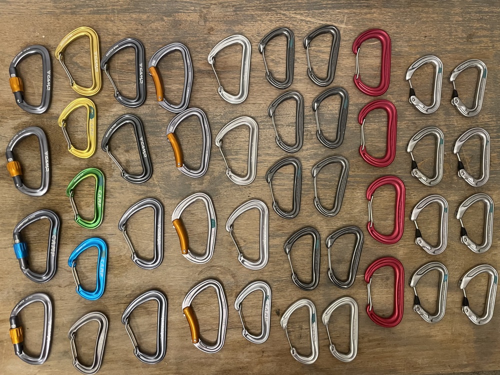 FS Lots of excellent condition gear, carabiners, alpine draws, small cams, stoppers all great