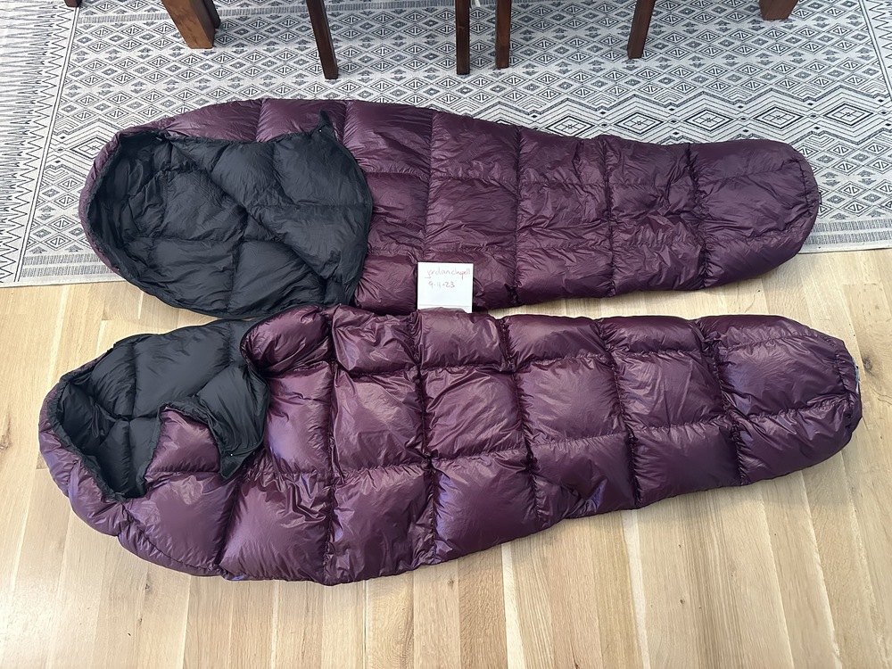 Western Mountaineering Sleeping Bag pair 1lb bag!