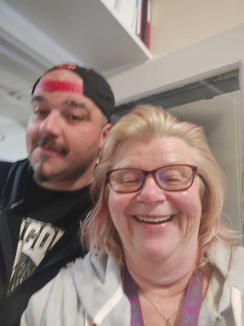 We both love working at Mountain Vista Farm and giving back! Mountain