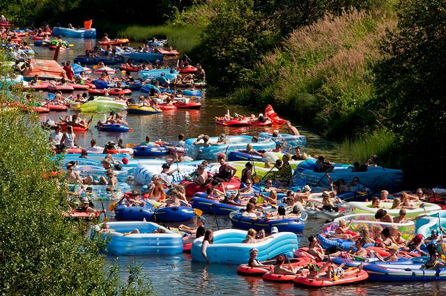 Asheville tries for tubing world record with ‘zombie float’ Mountain