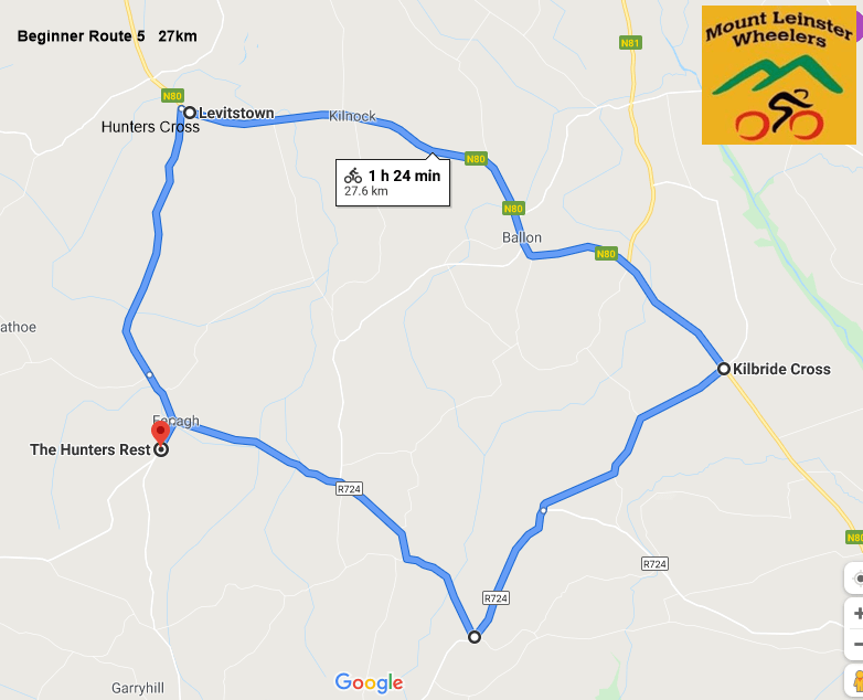 2020 Beginner Route Maps MOUNT LEINSTER WHEELERS