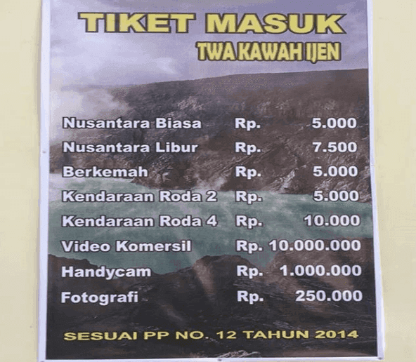 Harga Tiket Kawah Ijen 2019 Laco Blog