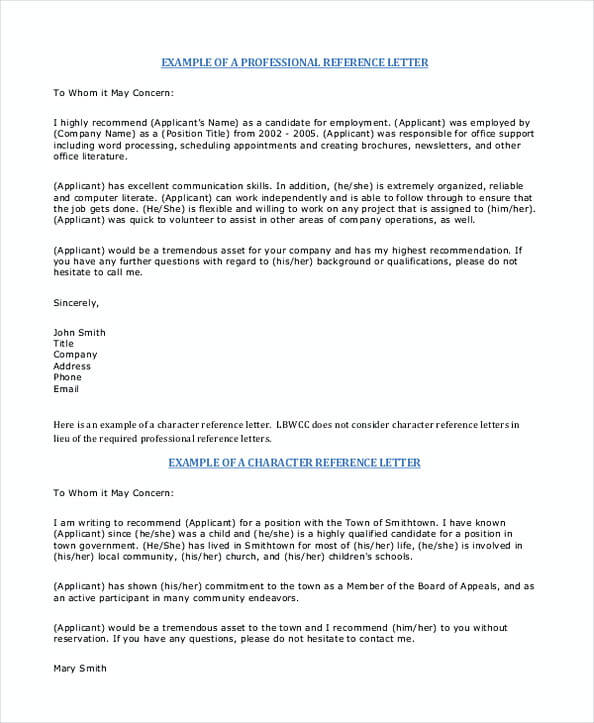 45+ Personal Reference Letter - How To Make It ... (594 x 723 Pixel)