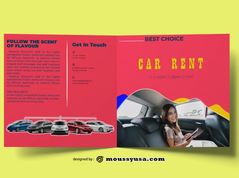 3+ Car Rental Brochure template example Mous Syusa