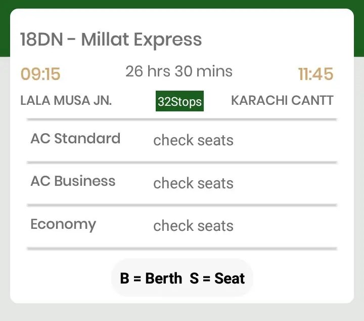Millat Express Train Ticket Price and Timing October 2024