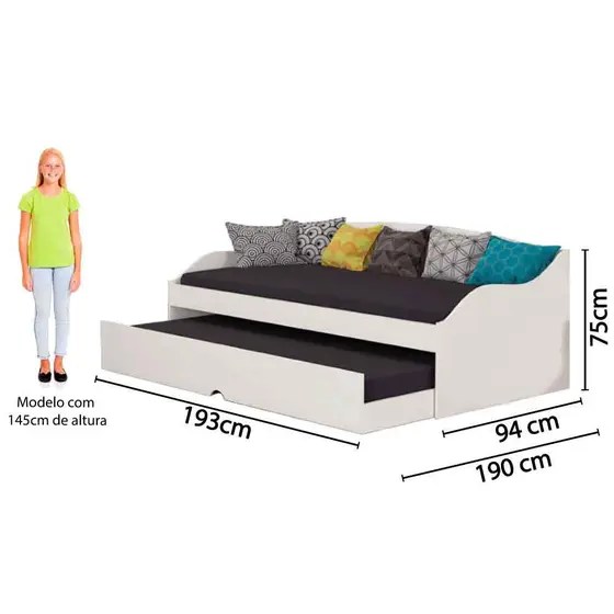 BICAMA SOFÁ CAMA LAÍS CIMOL 100MDF 3.6 RN/TRA 4.3 PR Movelaro