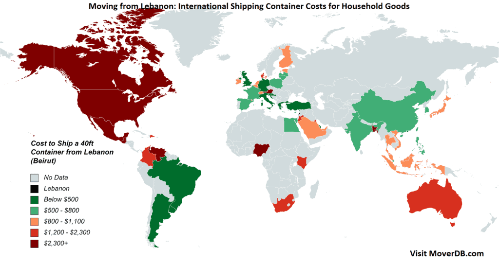 2024 Sea Freight Container Shipping Rates To & From Lebanon