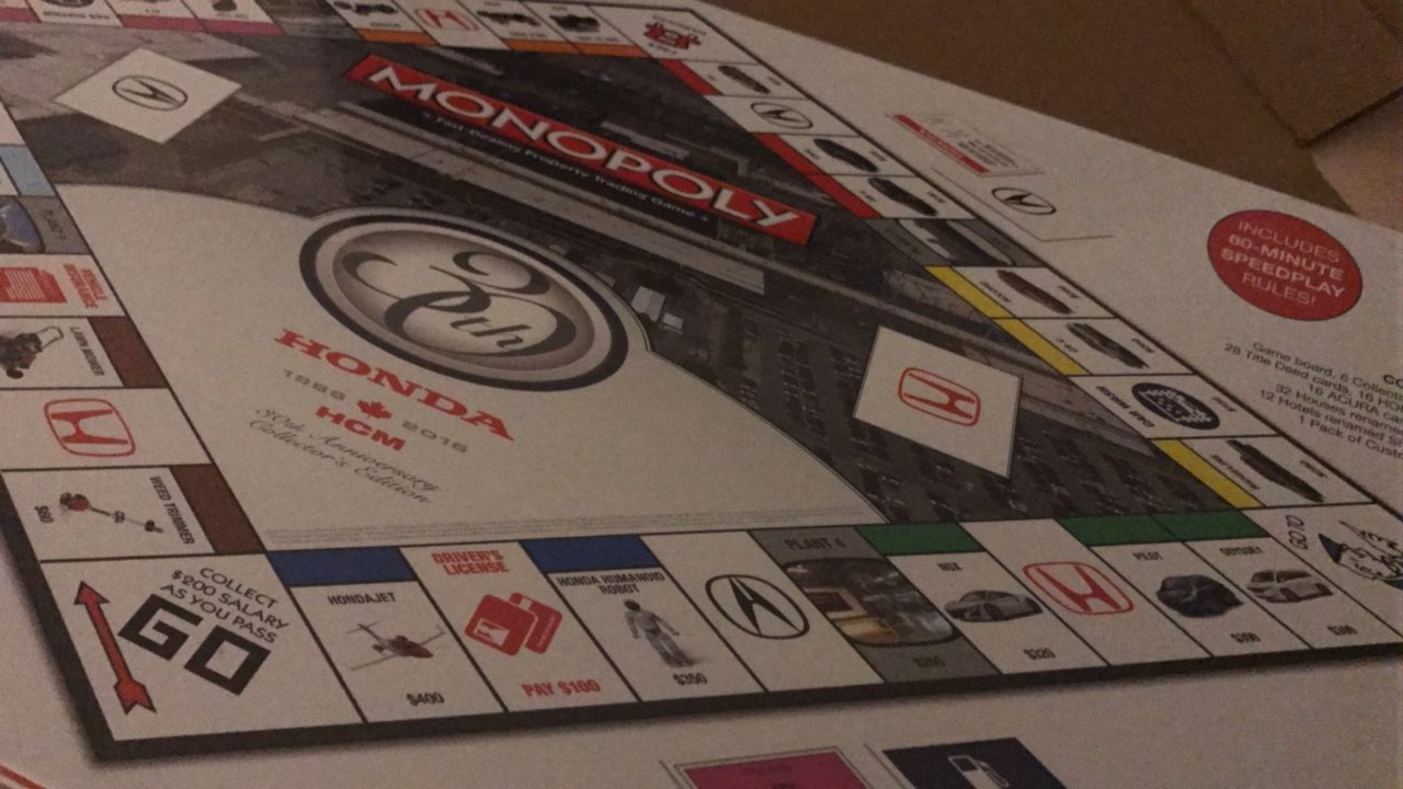 Honda Canada Monopoly Board Game (Limited Edition) Celebrating 30th