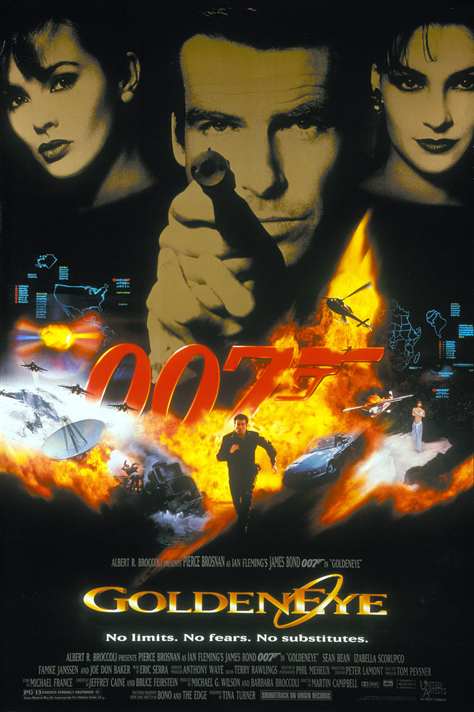 Directed by Martin Campbell, Screenplay by Jeffrey Caine, and Bruce Feirstein, Story by Michael France, Based on "James Bond" by Ian Fleming, Produced by Michael G. Wilson, and Barbara Broccoli, Starring: Pierce Brosnan, Sean Bean, Izabella Scorupco
Famke Janssen, Joe Don Baker, Cinematography by Phil Méheux, Edited by Terry Rawlings, Music by Éric Serra, Production companies: Eon Productions, and United Artists, Distributed by MGM/UA Distribution Co. (United States), and United International Pictures (International) (1995)

Photo Credit: 007.com