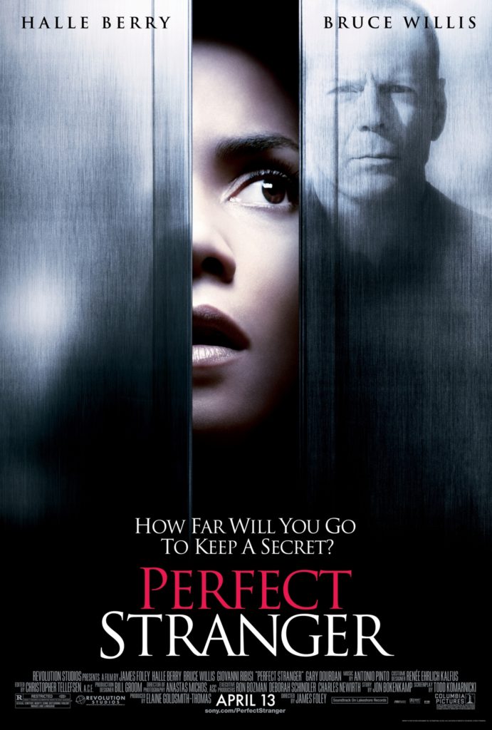 Film poster for the movie Perfect Stranger starring Halle Berry and Bruce Willis (2007)