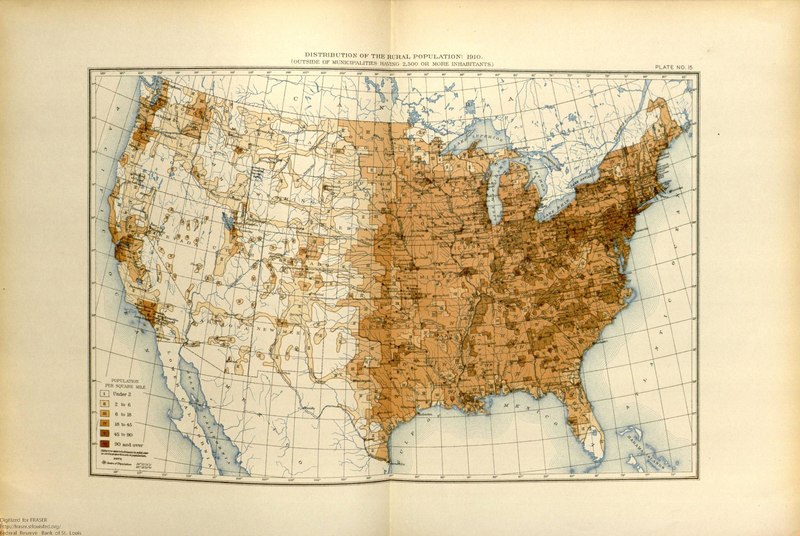 Map from 1910 U.S. Census showing the remaining extent of the American frontier. Photo Credit: Wikipedia Commons
