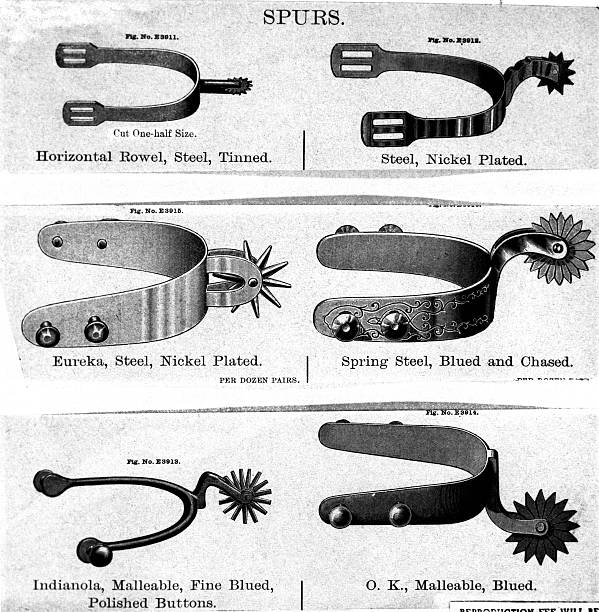 A collection of illustrations of spurs from catalogs. Photo Credit: Getty Images