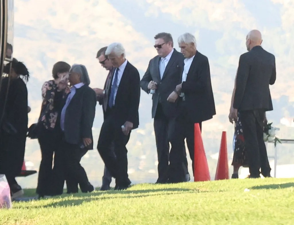 A photo from Matthew Perry's private funeral held in Los Angeles at Forest Lawn Memorial Park. Photo Credit: New York Post