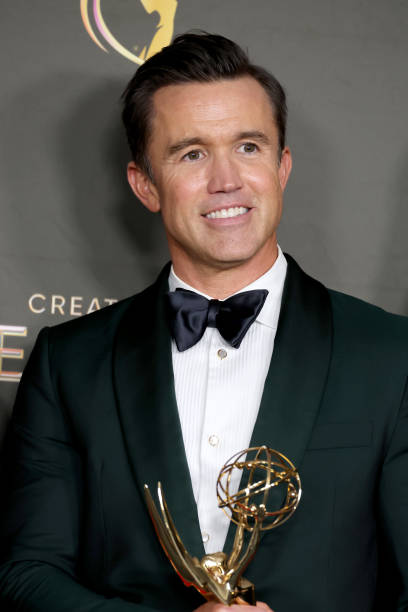 Rob McElhenney, winner of the Emmy Award for Outstanding Unstructured Reality Program for Welcome to Wrexham, attends the 76th Creative Arts Emmys Winner's Walk at Peacock Theater on September 07, 2024 in Los Angeles, California. Photo by Amy Sussman/Getty Images