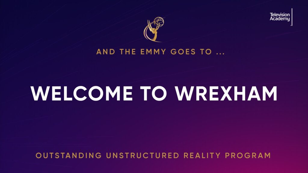 The "76th Emmy Awards" 2024 nominations for "Outstanding Unstructured Reality Program": The ***winner is: - "Below Deck: Down Under" (BRAVO) - "Love on the Spectrum: U.S." (Netflix) - "RuPaul's Drag Race: Untucked" (VH1) - "Vanderpump Rules" (BRAVO) - ***"Welcome to Wrexham" (Hulu) Photo Credit: Television Academy Twitter
