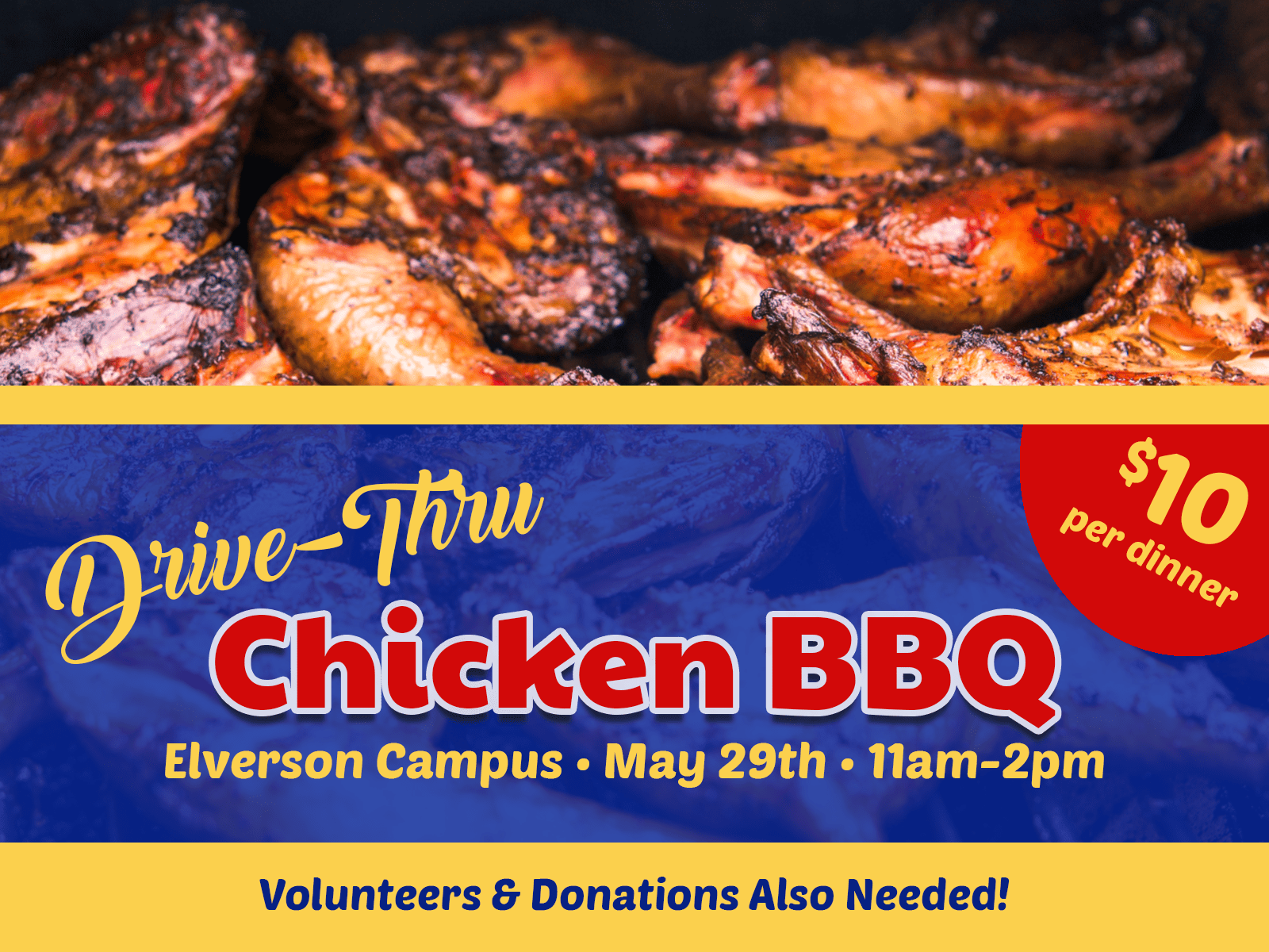 Chicken BBQ DriveThru at Elverson Campus Moving Communities to Christ