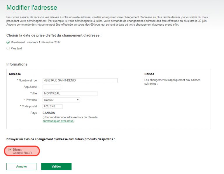 Faire mon changement d'adresse avec Desjardins MovingWaldo