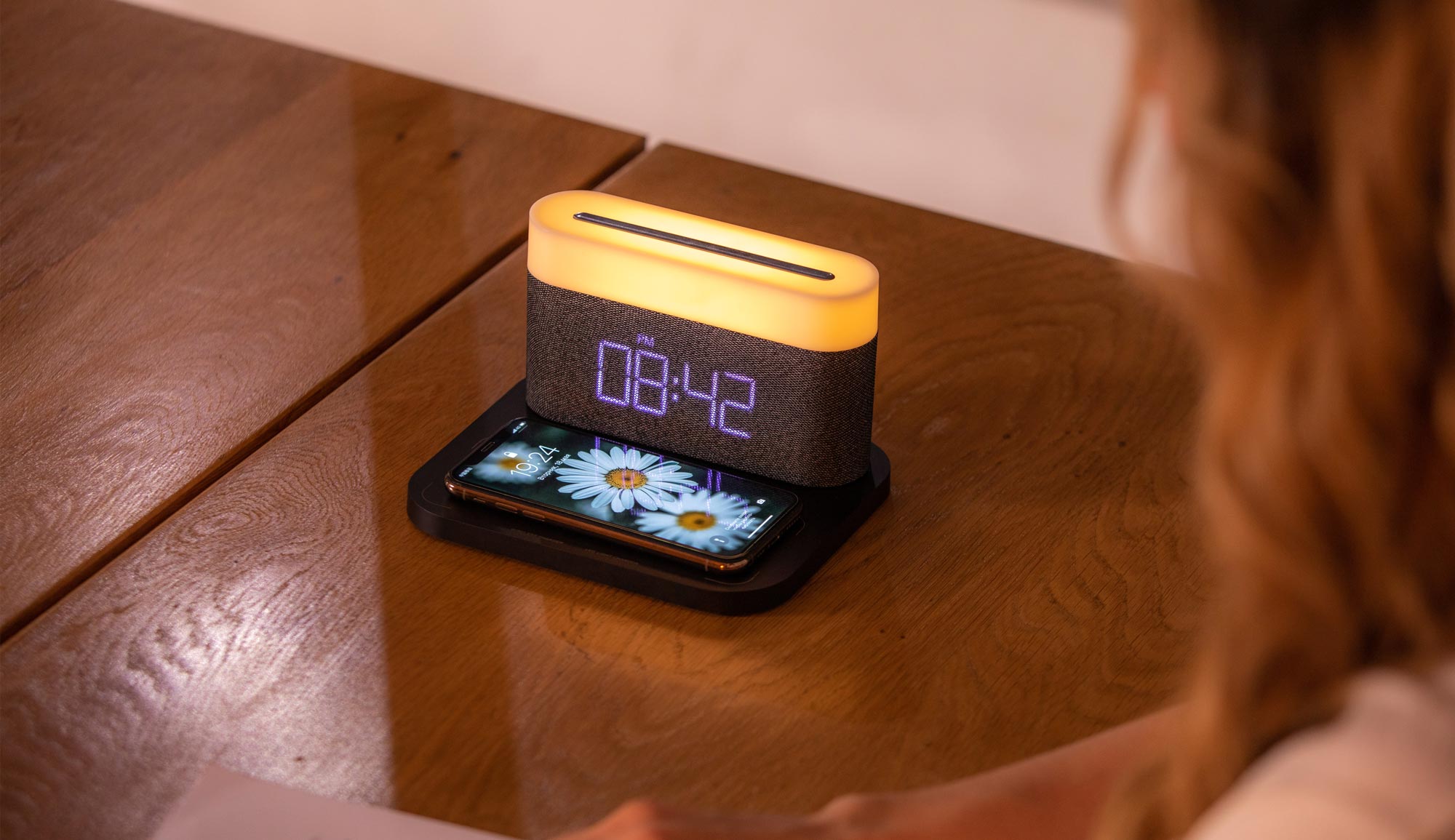 Aurora Lamp with Clock and WiFi Charger MOYE