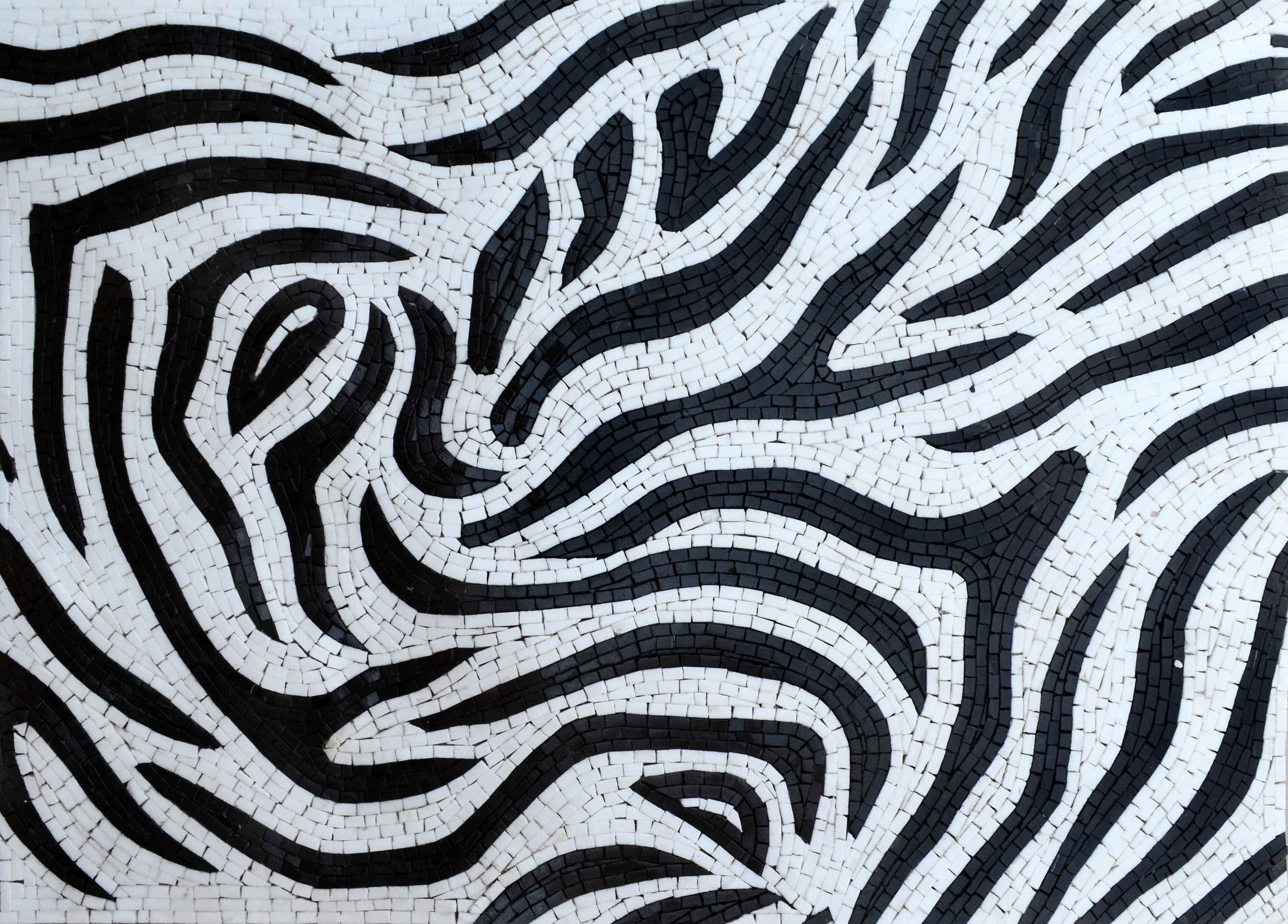 Abstract Mosaic Art Zebra Pattern Mozaix Inc. Custom Marble