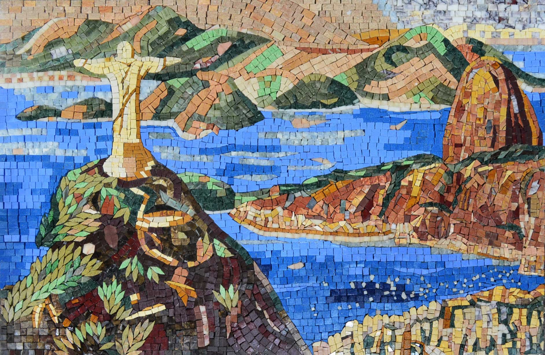 Stone Mosaic Art Christ The Redeemer Mozaix Inc. Custom Marble Mosaic for Commercial and