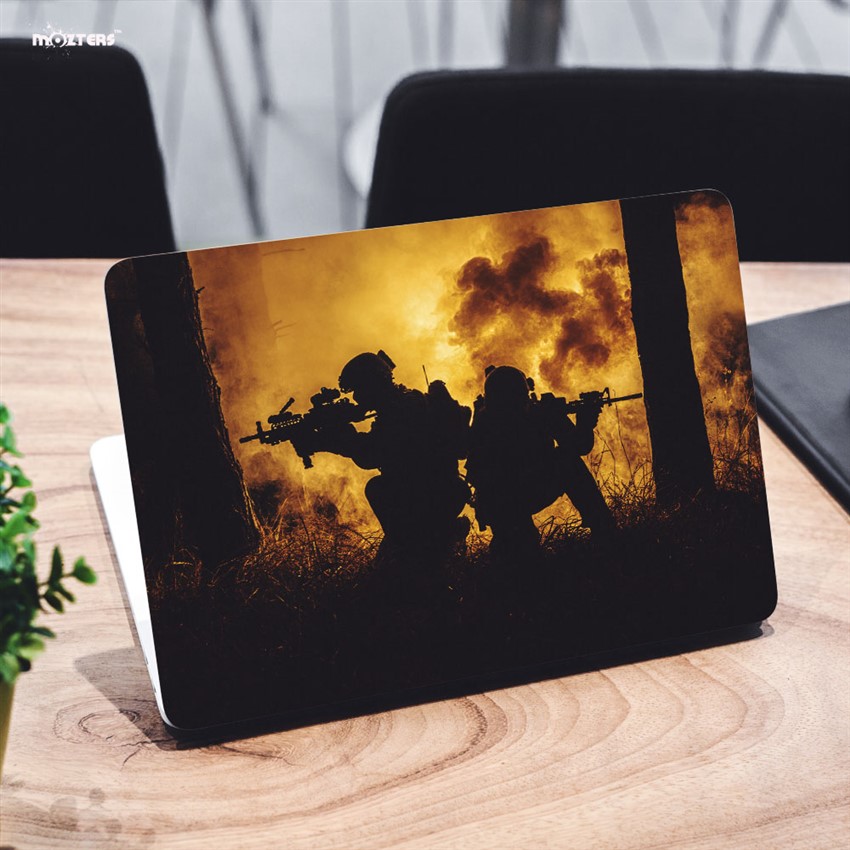 Army Silhouette Laptop Skins Mozters