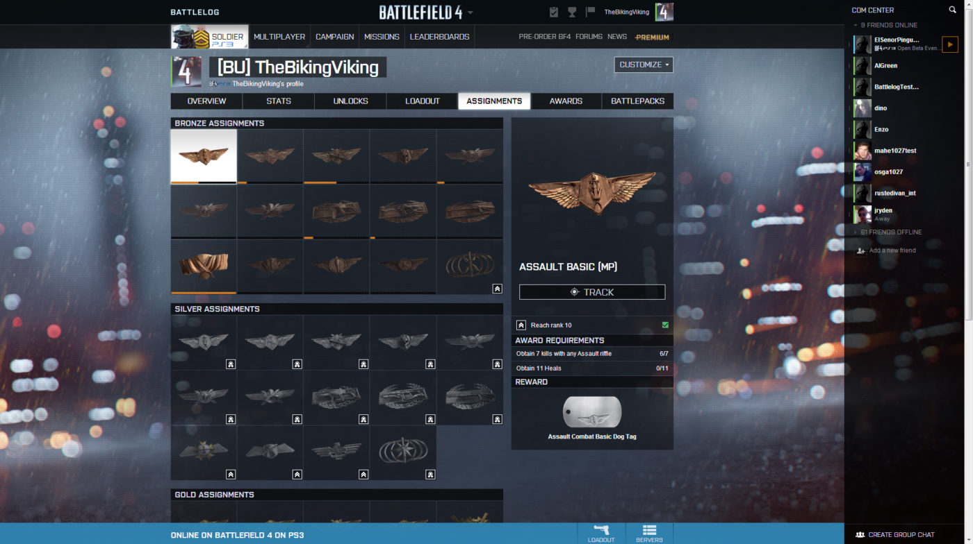 New Battlefield 4 Battlelog Screens Show Off Assignments, BattleScreen