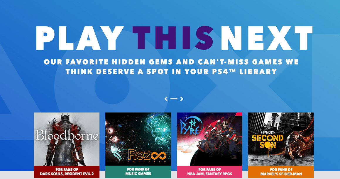 PSN Store New Section Called "Play This Next" Launched by Sony