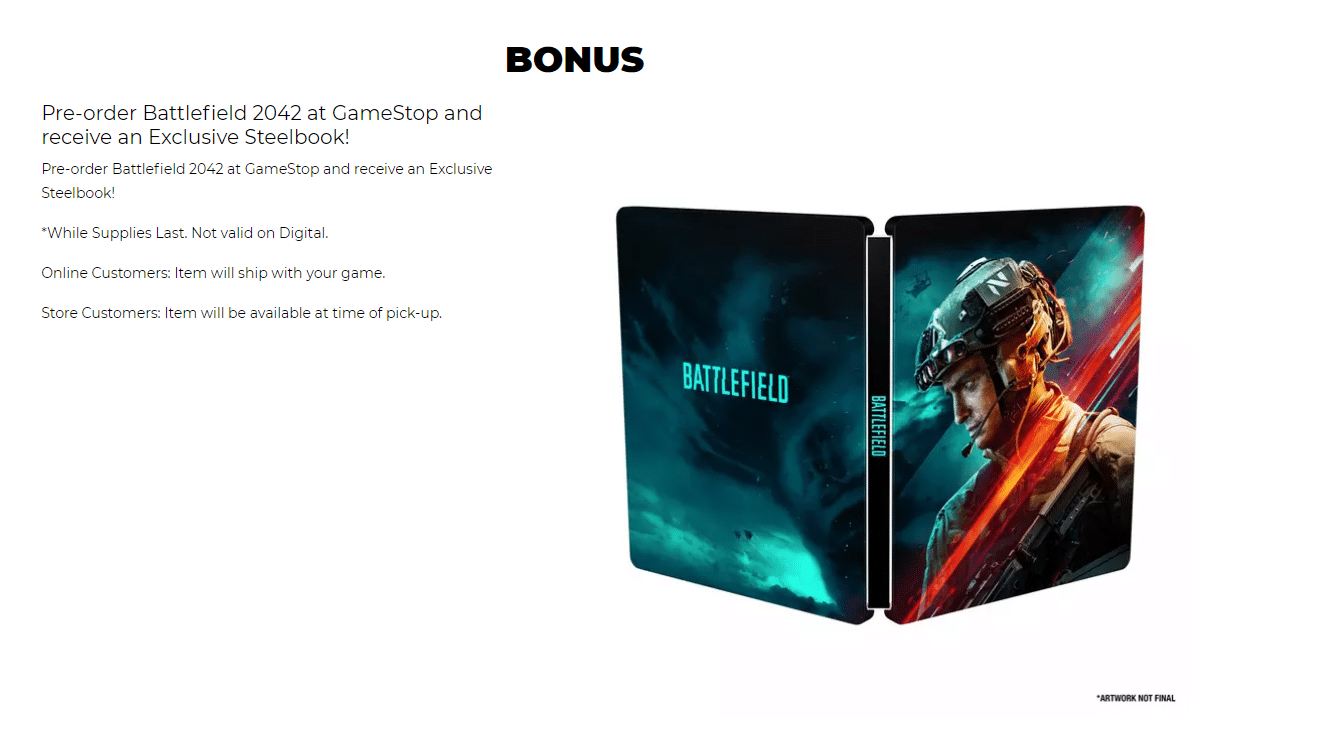 Battlefield 2042 Steelbook Case Exclusive Case From GameStop Revealed. New Screenshot Out MP1st