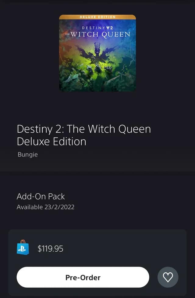 Report Destiny 2 The Witch Queen Release Date, Price & Details Leak via PSN Store