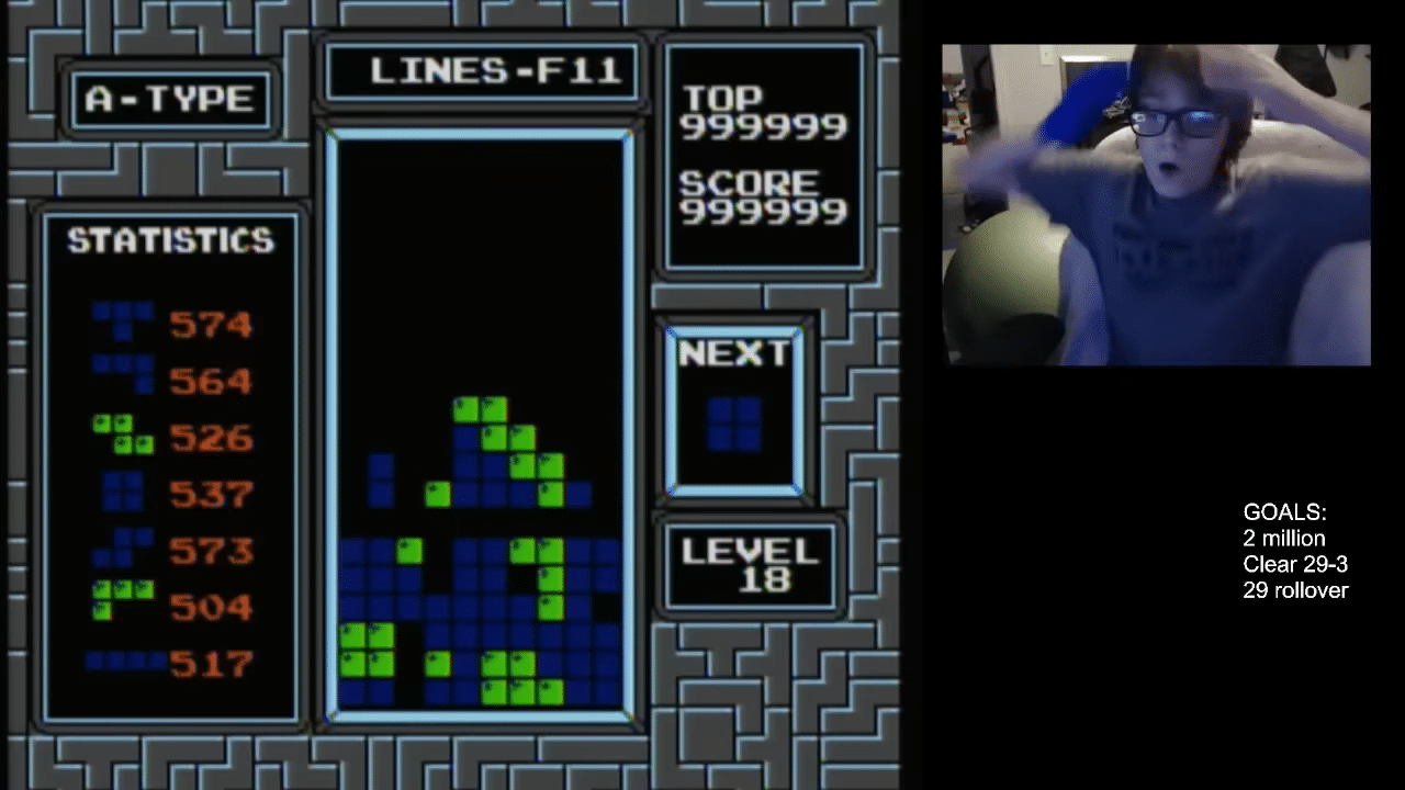 Tetris Kill Screen Reached by 13YearOld as He First Person to