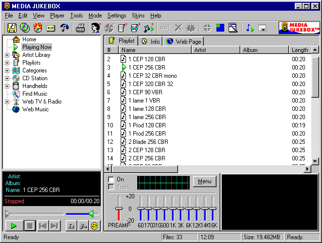 Media Jukebox v5.0.601 mp3 decoding quality test results