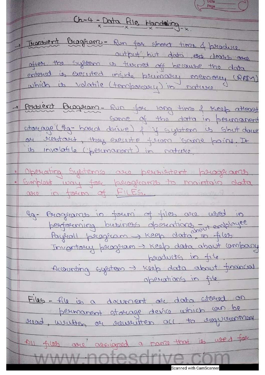 MP Board Class 12th Computer Python Handwritten Notes English Medium