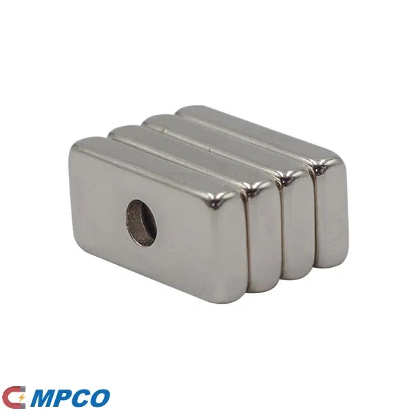 Countersunk Hole Neodymium Block 16mm x 8mm x 3mm MPCO
