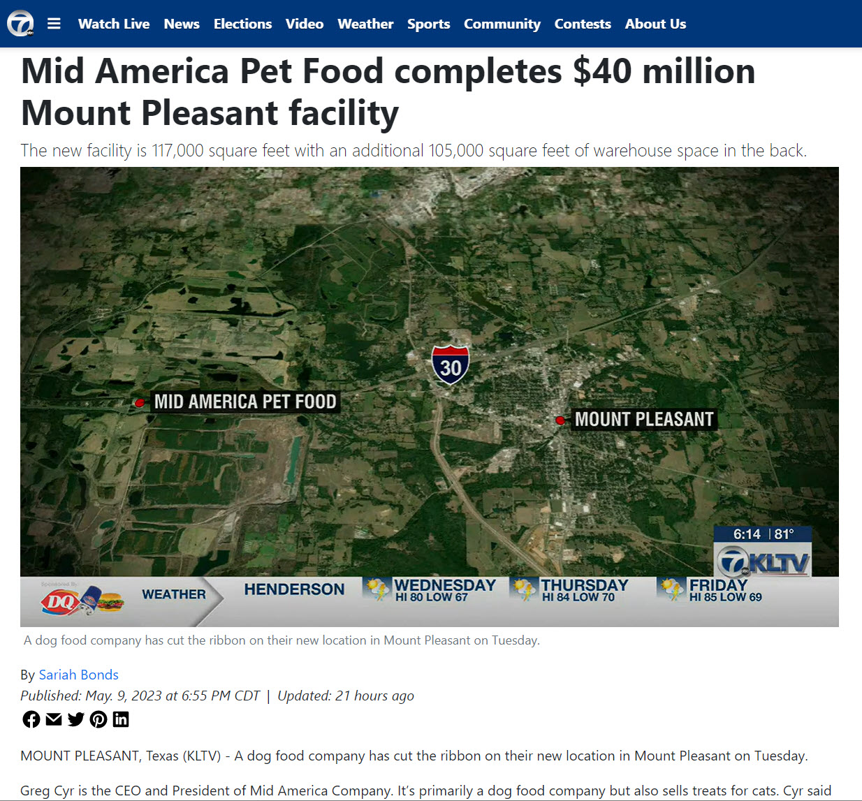 Mid America Pet Food Celebrates 40 million Manufacturing Expansion Mount Pleasant Economic