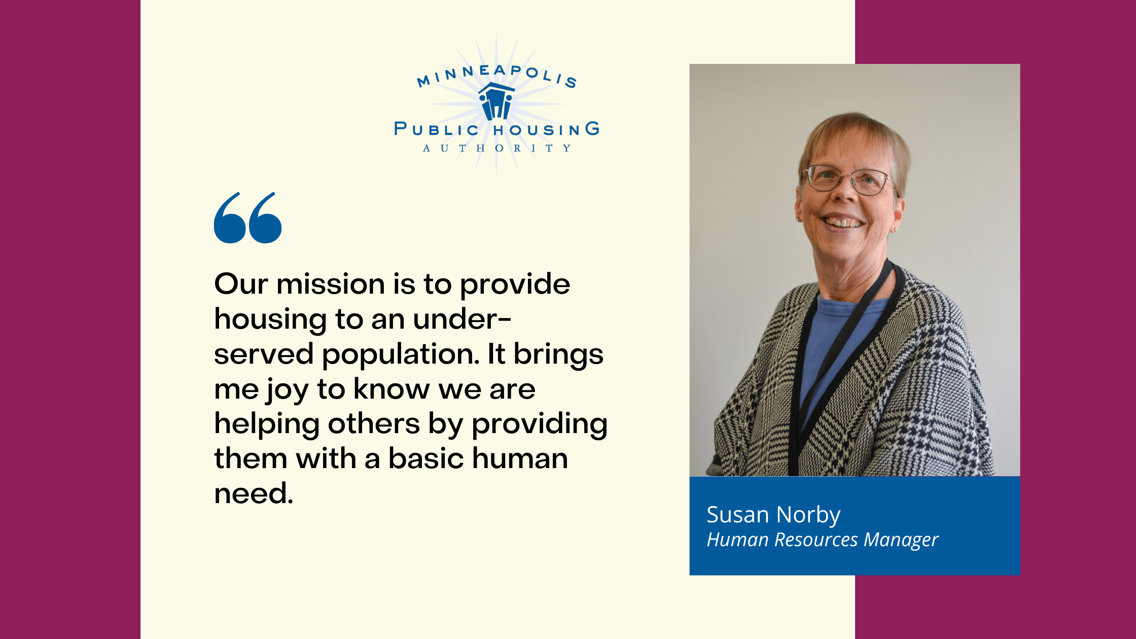 Employee Highlight Susan Norby Minneapolis Public Housing Authority