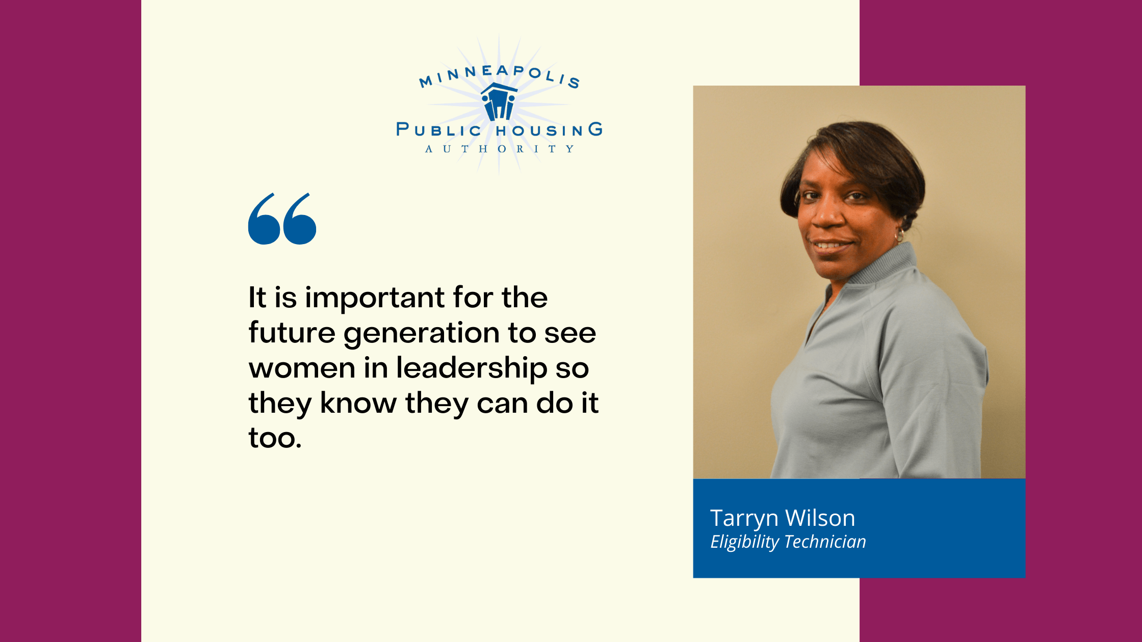 Employee Highlight Tarryn Wilson Minneapolis Public Housing Authority