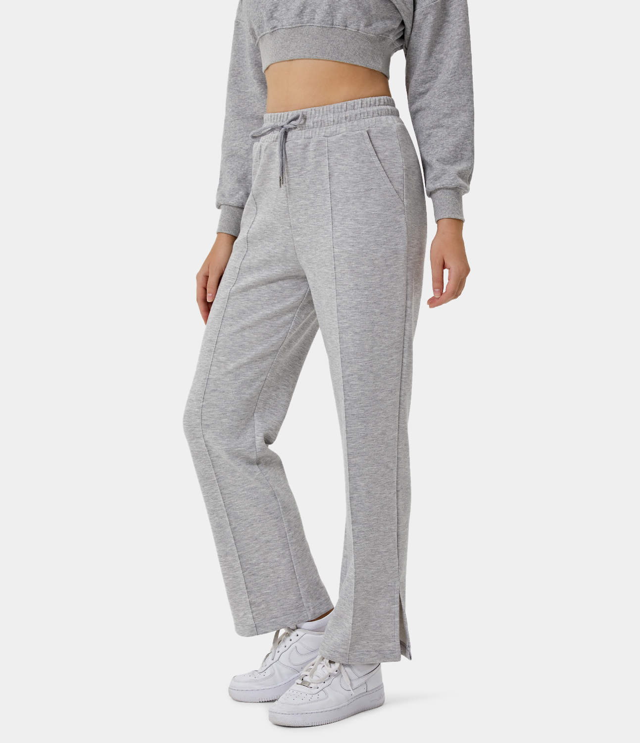 Women's High Waisted Drawstring Split Hem Pants HALARA