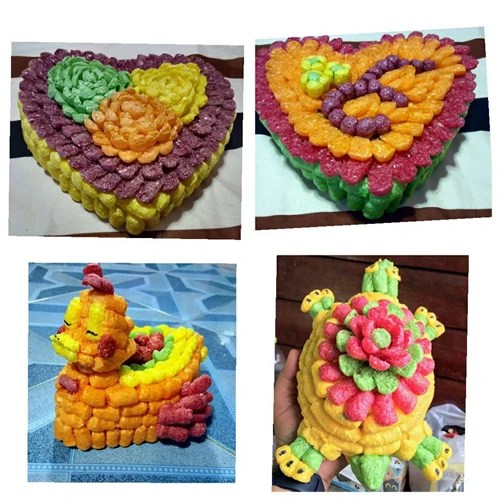 กระทงอาหารปลาข้าวโพดสี ไอเดียของคนขายอาหารปลา ..มาแรงปี 2560