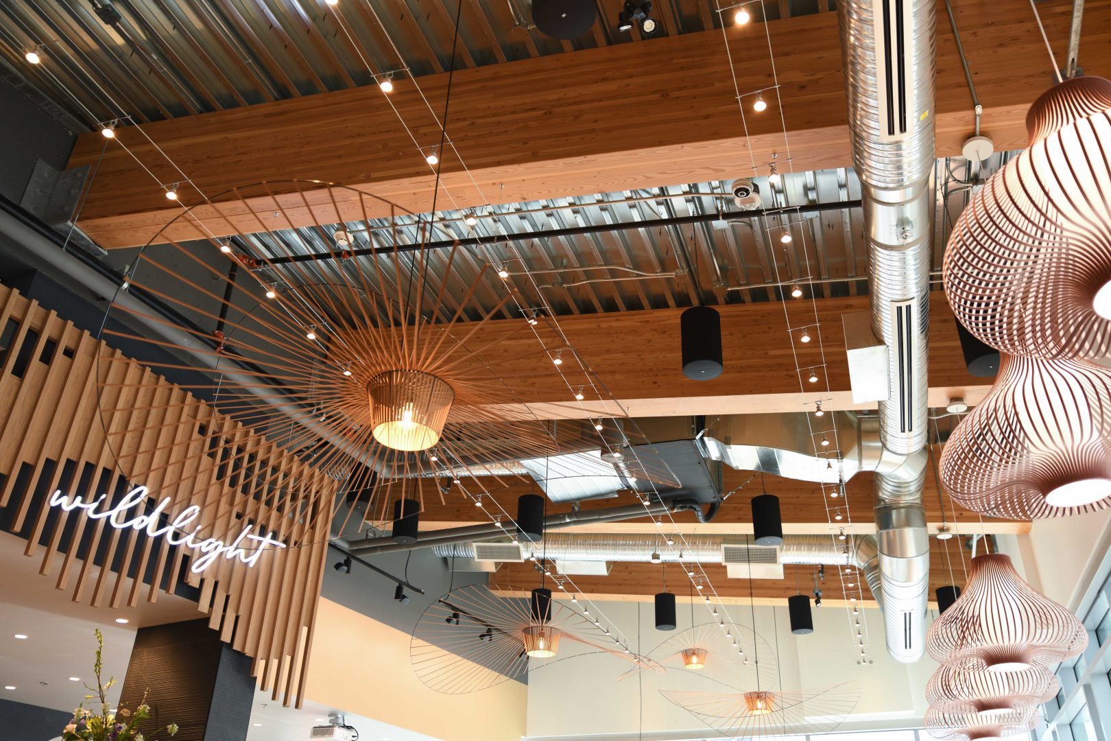 Lighting Inside Wildlight Restaurant + Bar, Vancouver MP Lighting