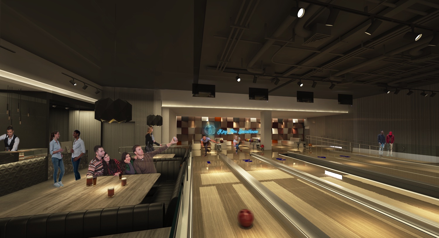King Pins Bowling Alley M+ Architecture