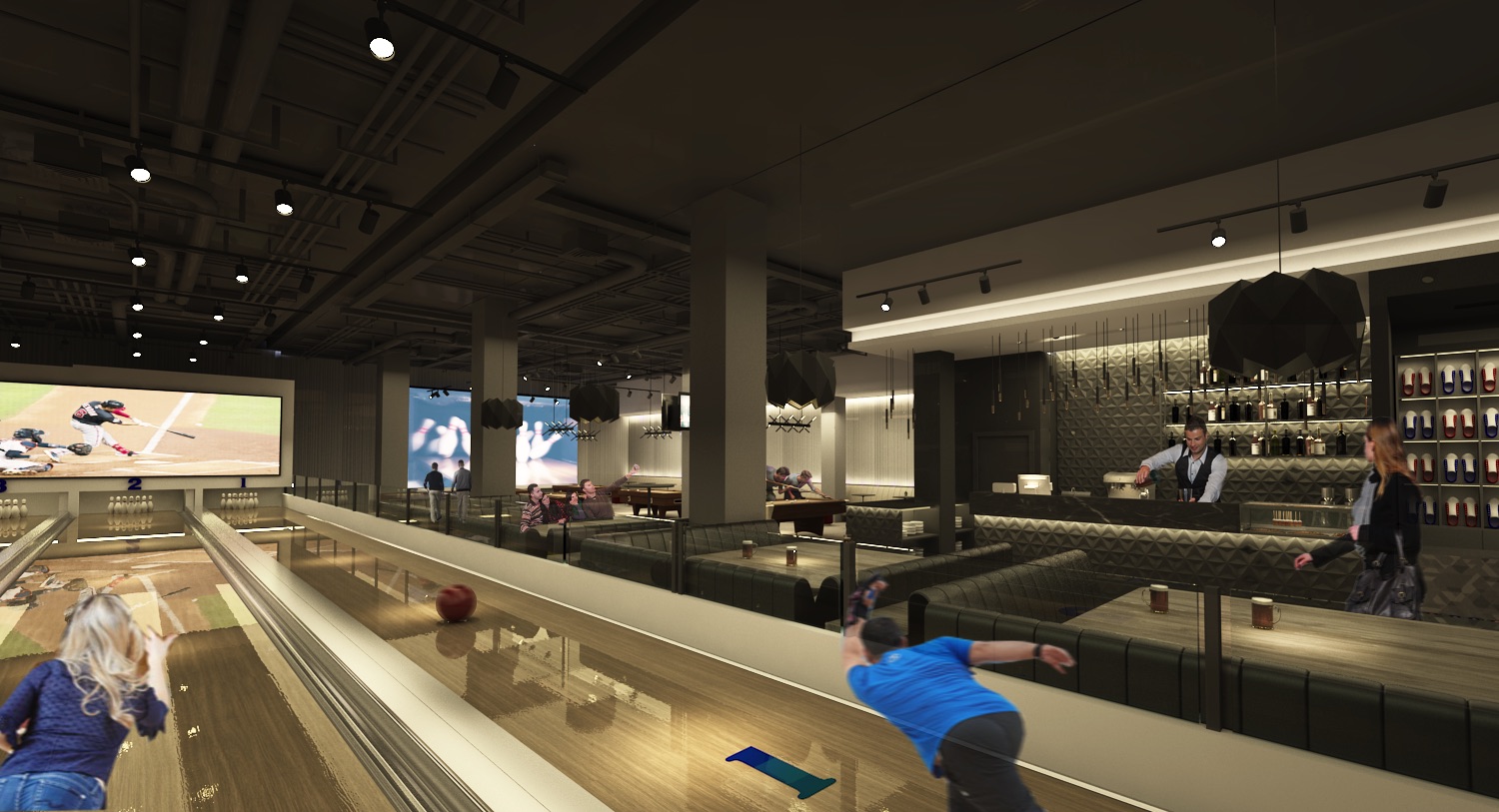 King Pins Bowling Alley M+ Architecture