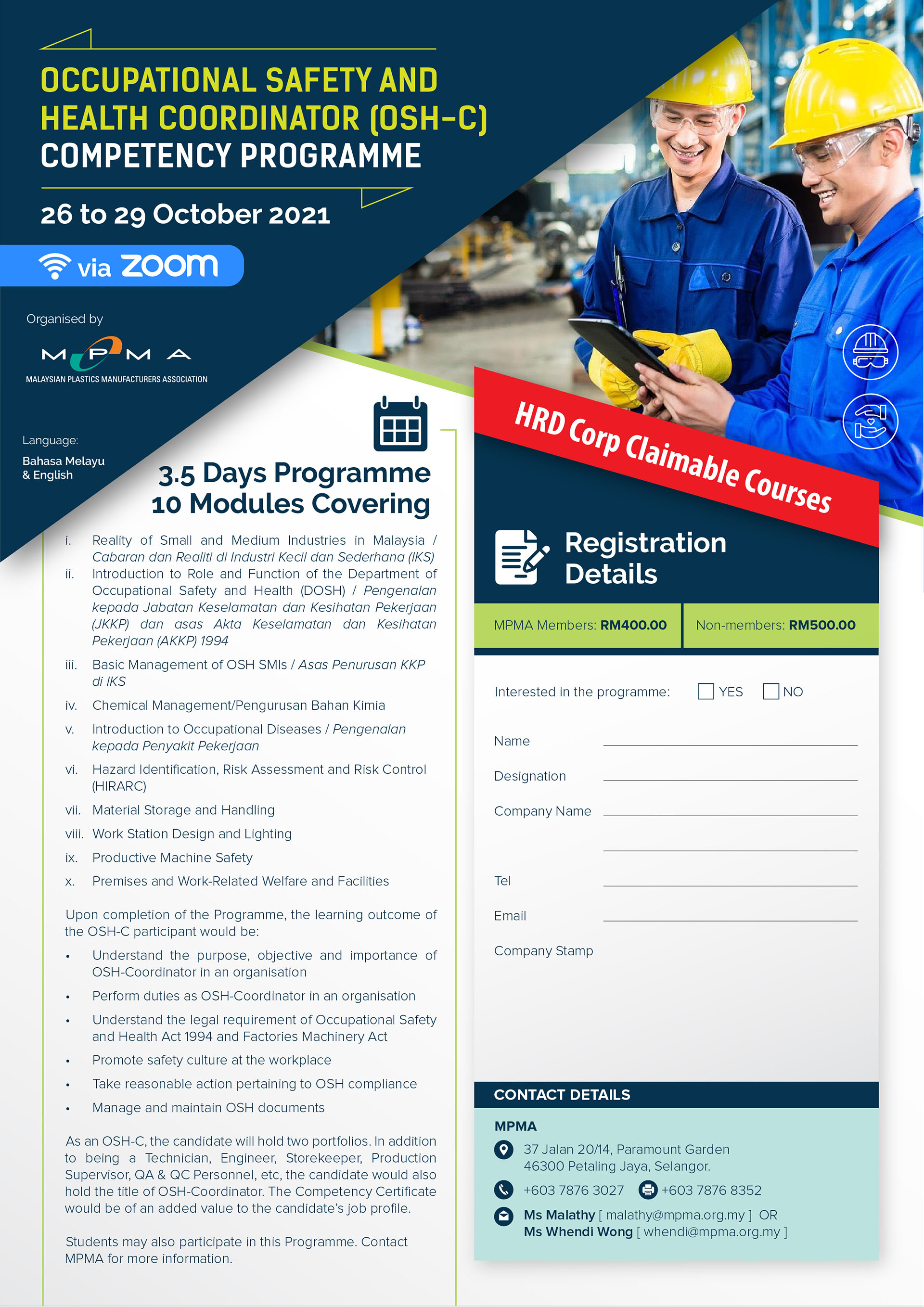 Malaysian Plastics Manufacturers Association (MPMA) Occupational