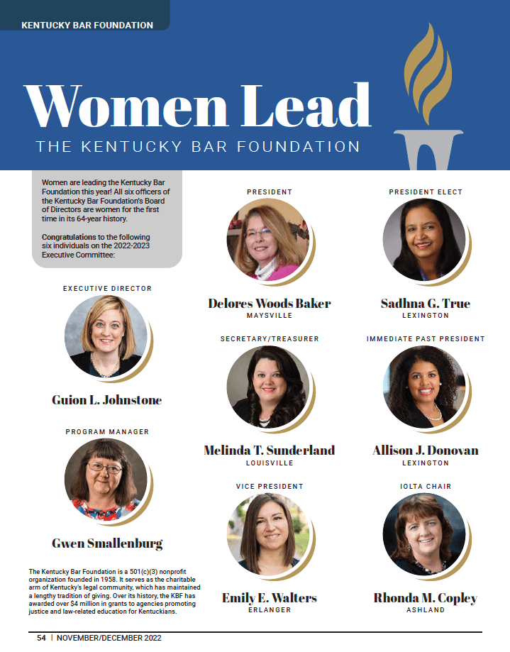 Sunderland to serve as officer of the Kentucky Bar Foundation’s Board