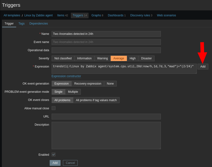 Zabbix v6 Creating triggers for Baseline monitoring and Anomaly