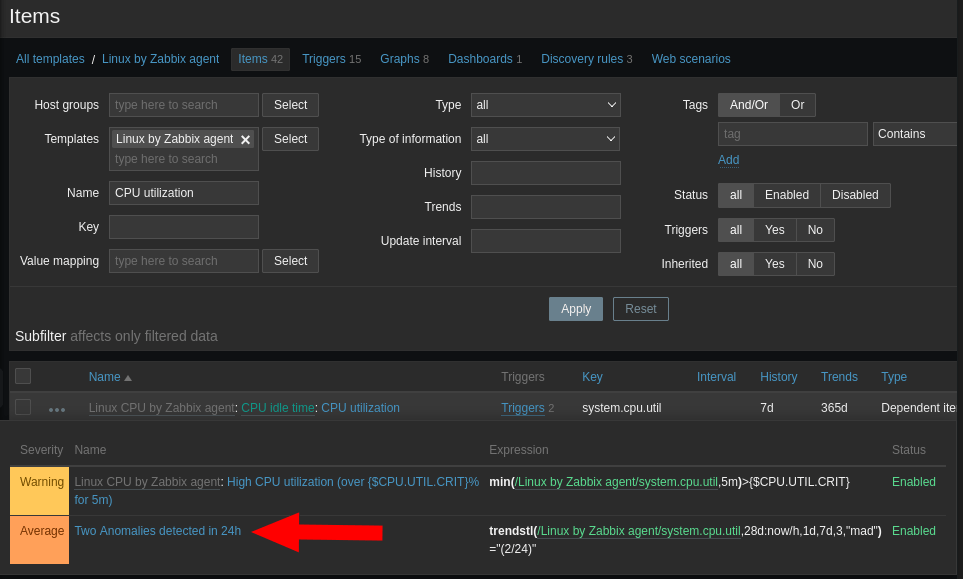 Zabbix v6 Creating triggers for Baseline monitoring and Anomaly